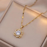 Valentine Heart Jewelry Set Stainless Steel Zircon Wedding Gift