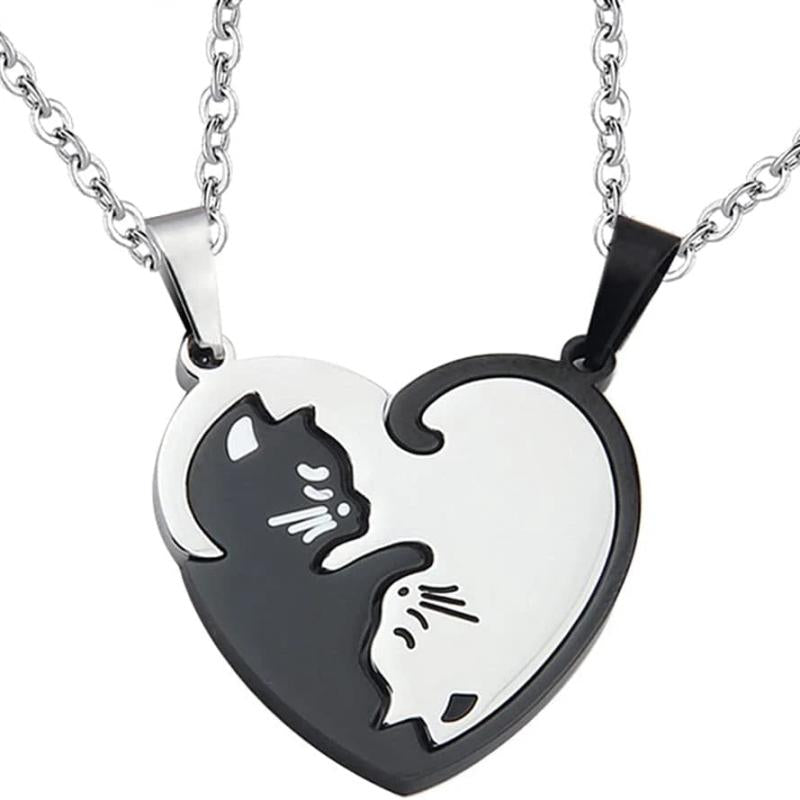 Cat Friendship Necklace for 2 - Best Friends Gift
