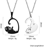Cat Friendship Necklace for 2 - Best Friends Gift