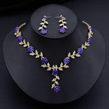 Flower Jewelry Set Bridal Wedding Choker Necklace Set