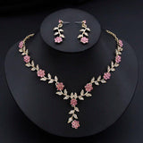 Flower Jewelry Set Bridal Wedding Choker Necklace Set