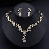 Flower Jewelry Set Bridal Wedding Choker Necklace Set