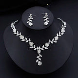 Flower Jewelry Set Bridal Wedding Choker Necklace Set