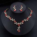 Flower Jewelry Set Bridal Wedding Choker Necklace Set