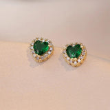 Green Stone Heart Jewelry Set for Mom