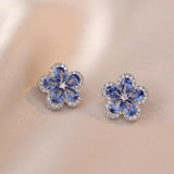 Cherry Flower Pendant and Stud Earrings Set for Women