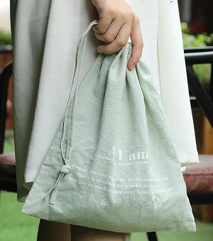 Cotton Casual Tote Reusable Drawstring Bag Party Sack