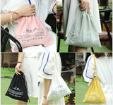 Cotton Casual Tote Reusable Drawstring Bag Party Sack
