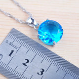 Sky Zircon Women's Silver Jewelry Set Earrings/Necklace/Rings