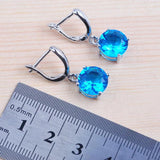 Sky Zircon Women's Silver Jewelry Set Earrings/Necklace/Rings