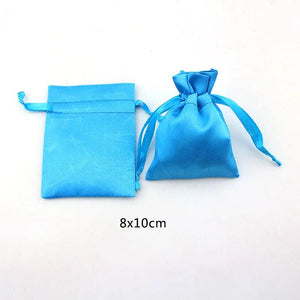 10pcs/lot 8x10cm Silk Satin Drawstring Pouches Necklace Jewelry Packaging