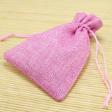 10pcs Pink Jute Bags Drawstring Gift Bag Wedding Favors Candy Jewelry Packaging