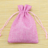 10pcs Pink Jute Bags Drawstring Gift Bag Wedding Favors Candy Jewelry Packaging