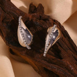 Zircon Chain Stud Earrings 18k Plated - Stainless Steel Jewelry