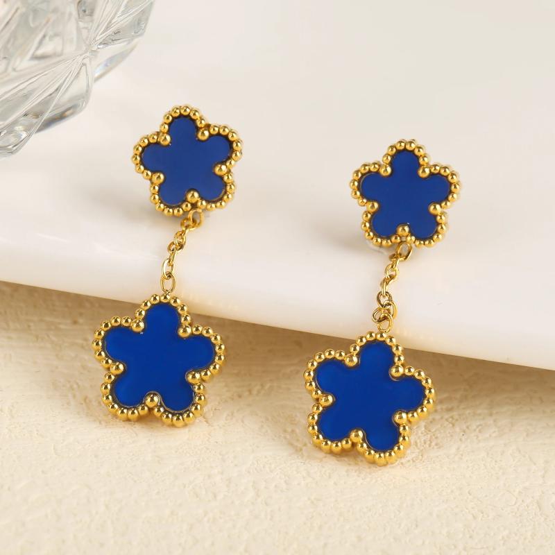 Colorful Clover Bracelet Set for Women Necklace Earrings Jewelry Flower Gift