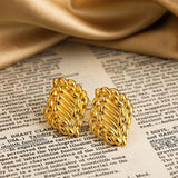 Metal Braided Spiral Earrings Geometric Studs Vintage Jewelry Girl Gift