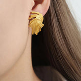Metal Braided Spiral Earrings Geometric Studs Vintage Jewelry Girl Gift
