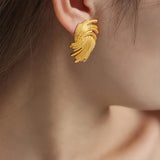 Metal Braided Spiral Earrings Geometric Studs Vintage Jewelry Girl Gift