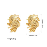 Metal Braided Spiral Earrings Geometric Studs Vintage Jewelry Girl Gift