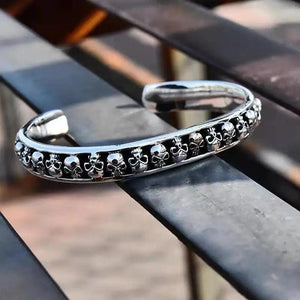 Fashionable Gothic Skull Punk Bracelet Vintage Alloy Open Bracelet Jewelry