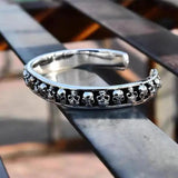 Fashionable Gothic Skull Punk Bracelet Vintage Alloy Open Bracelet Jewelry