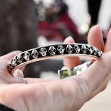 Fashionable Gothic Skull Punk Bracelet Vintage Alloy Open Bracelet Jewelry