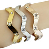 Stylish Stainless Steel Women's Bracelet with Zircon