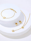 Butterfly Stainless Steel Jewelry Set - Women's 3-Piece Set
