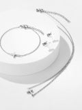 Butterfly Stainless Steel Jewelry Set - Women's 3-Piece Set