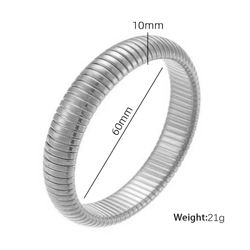 Snake Twist Elastic Bracelet 18k Plated Stainless Steel Punk Jewelry