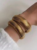 Snake Twist Elastic Bracelet 18k Plated Stainless Steel Punk Jewelry
