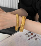 Snake Twist Elastic Bracelet 18k Plated Stainless Steel Punk Jewelry