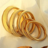 Snake Twist Elastic Bracelet 18k Plated Stainless Steel Punk Jewelry
