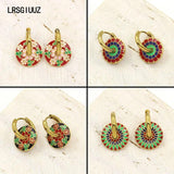 Enamel Retro Colored Drop Glaze Earrings