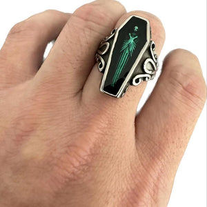Coffin Mummy Ring Stainless Steel Punk Biker Style Size 7-13
