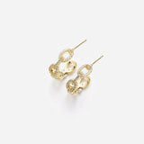 Micro Zircon Setting C Stud Earrings For Women Vintage Young Girl N776