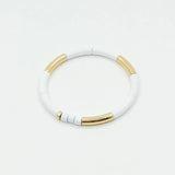 Enamel Women's Bracelet, Bamboo Tube, Rainbow Color-blocking
