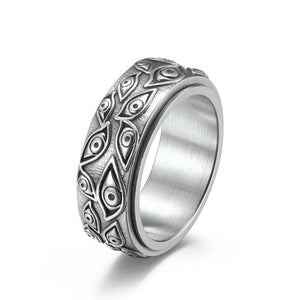 Vintage Devil's Eyes Rotatable Ring Men's Titanium Steel Hand Jewelry