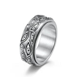 Vintage Devil's Eyes Rotatable Ring Men's Titanium Steel Hand Jewelry