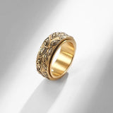 Vintage Devil's Eyes Rotatable Ring Men's Titanium Steel Hand Jewelry