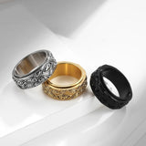 Vintage Devil's Eyes Rotatable Ring Men's Titanium Steel Hand Jewelry