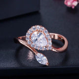 Royal CZ Water Drop Stone Rings for Women R065