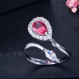 Royal CZ Water Drop Stone Rings for Women R065