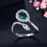 Royal CZ Water Drop Stone Rings for Women R065