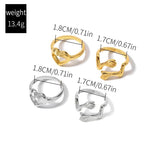 18K Alloy Heart Rings Set for Women INS Geometric Knuckle Couple Wedding Jewelry