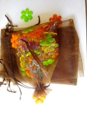 Brown Organza Bag 17*23cm 30pcs Drawstring Jewelry Tea Gift Candy Pouch