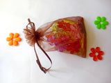 Brown Organza Bag 17*23cm 30pcs Drawstring Jewelry Tea Gift Candy Pouch