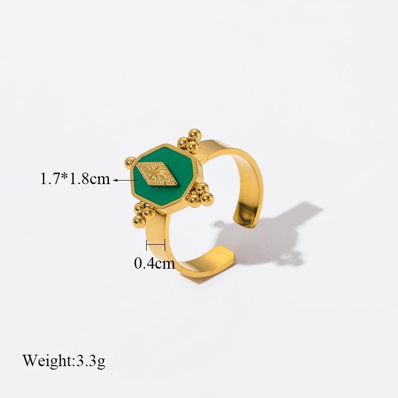 316L Stainless Steel Vintage Open Ring For Women Girl