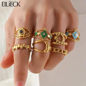 316L Stainless Steel Vintage Open Ring For Women Girl