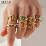 316L Stainless Steel Vintage Open Ring For Women Girl